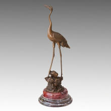 Estátua de animais vermelho-coroado Crane decoração escultura de Bronze Tpal-470/471